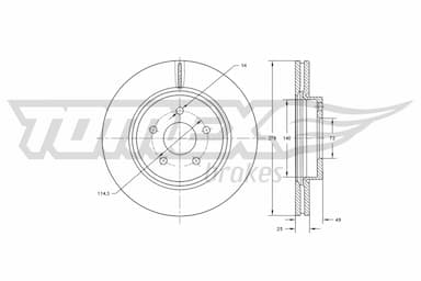 Bremžu diski TOMEX Brakes TX 73-18 1