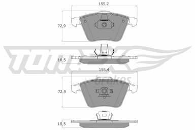 Bremžu uzliku kompl., Disku bremzes TOMEX Brakes TX 15-26 1