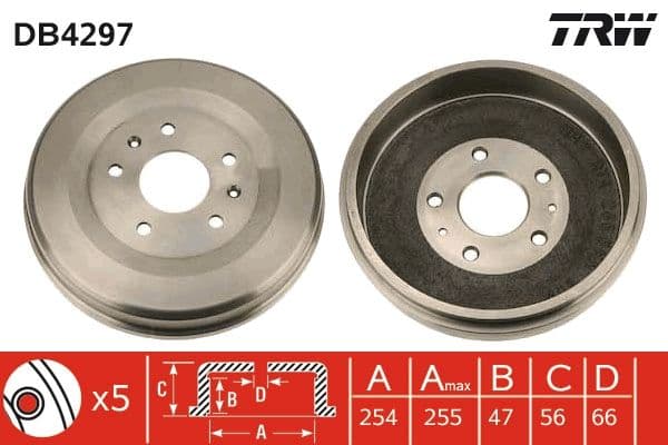 Bremžu trumulis TRW DB4297 1