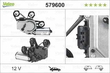 Stikla tīrītāju motors VALEO 579600 1