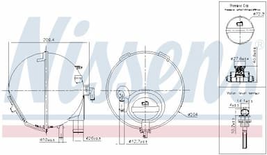 Kompensācijas tvertne, Dzesēšanas šķidrums NISSENS 996186 1