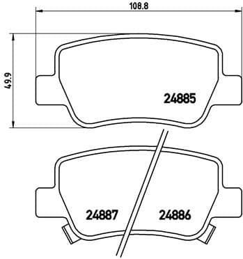 Bremžu uzliku kompl., Disku bremzes BREMBO P 83 112 1