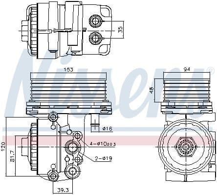 Eļļas radiators, Motoreļļa NISSENS 91327 1