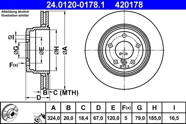 Bremžu diski ATE 24.0120-0178.1 1