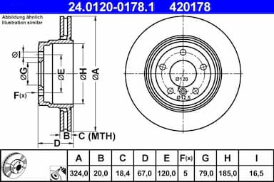 Bremžu diski ATE 24.0120-0178.1 1