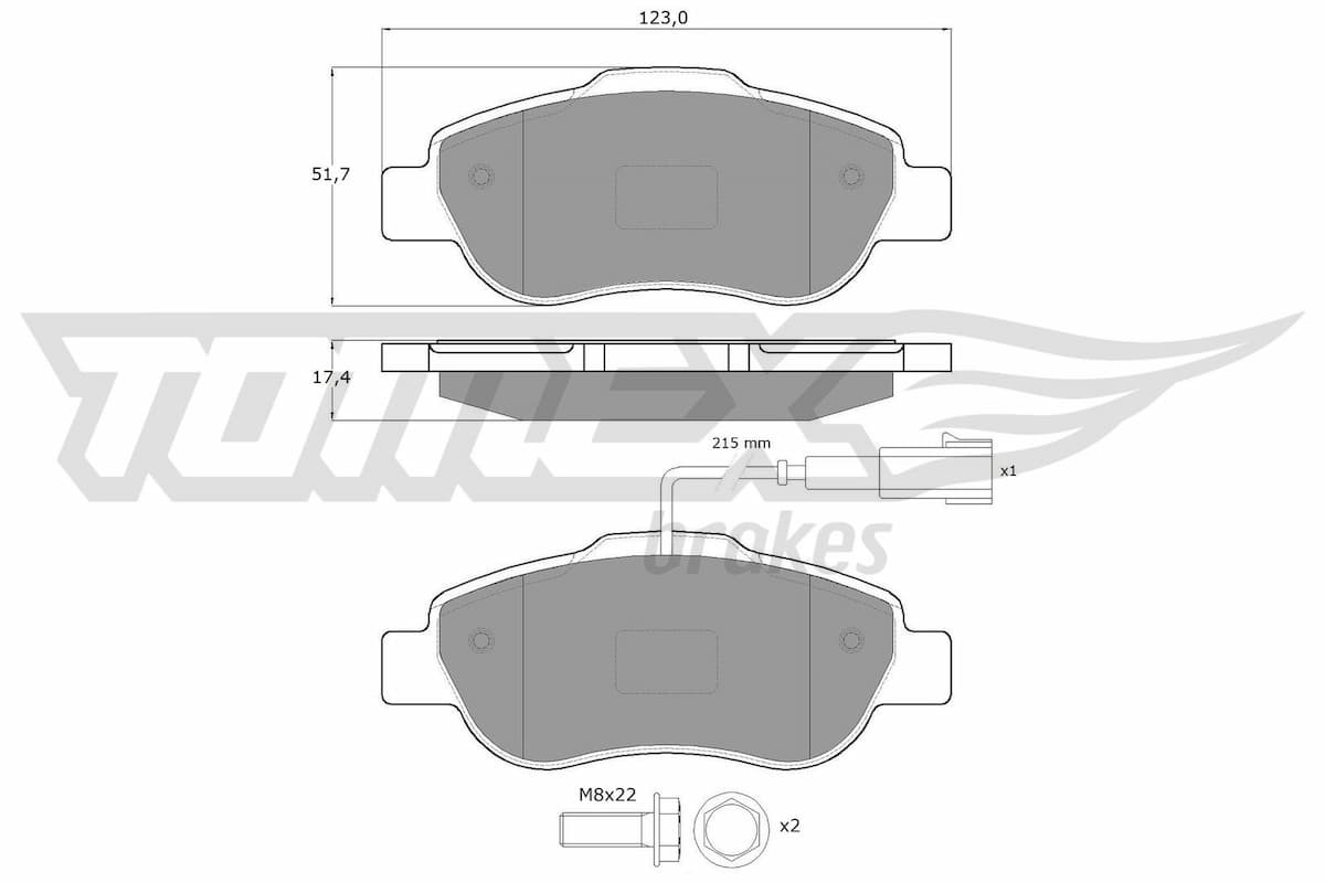 Bremžu uzliku kompl., Disku bremzes TOMEX Brakes TX 14-42 1