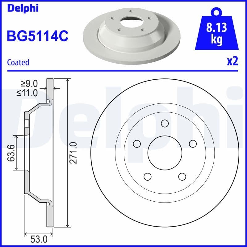 Bremžu diski DELPHI BG5114C 1