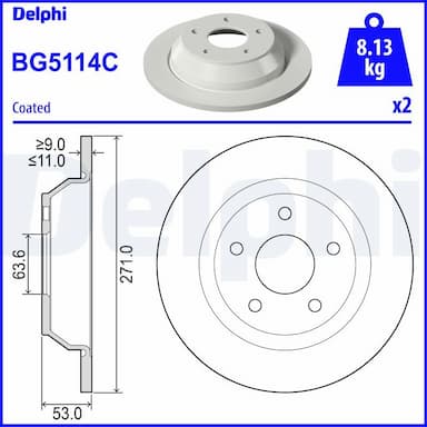 Bremžu diski DELPHI BG5114C 1