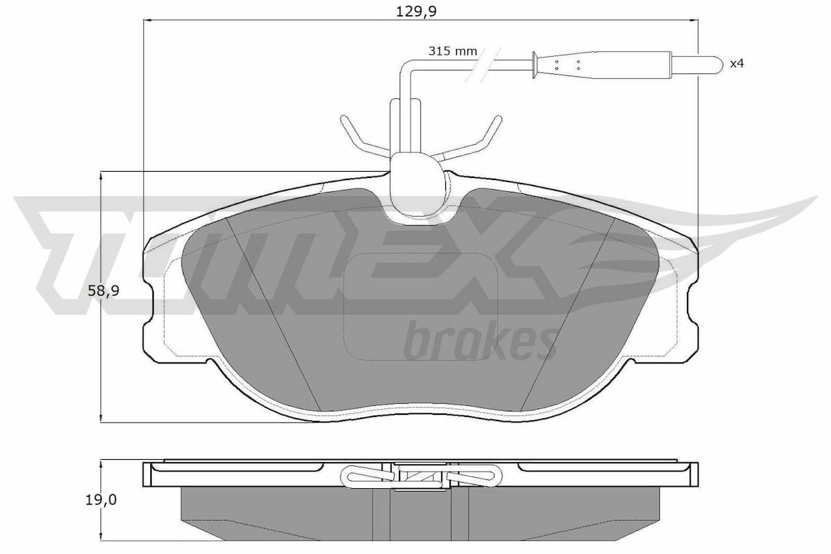 Bremžu uzliku kompl., Disku bremzes TOMEX Brakes TX 12-442 1