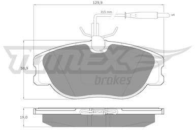 Bremžu uzliku kompl., Disku bremzes TOMEX Brakes TX 12-442 1