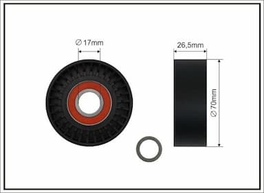 Spriegotājrullītis, Ķīļrievu siksna CAFFARO 11-00 1