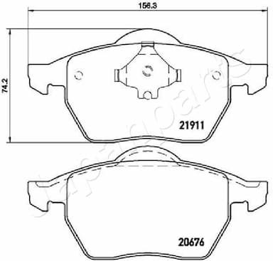 Bremžu uzliku kompl., Disku bremzes JAPANPARTS PA-0941AF 2