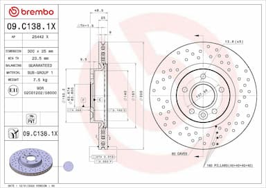 Bremžu diski BREMBO 09.C138.1X 1