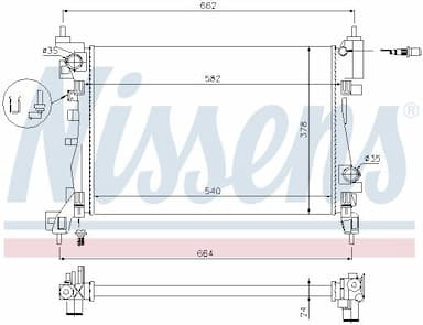 Radiators, Motora dzesēšanas sistēma NISSENS 630743 5