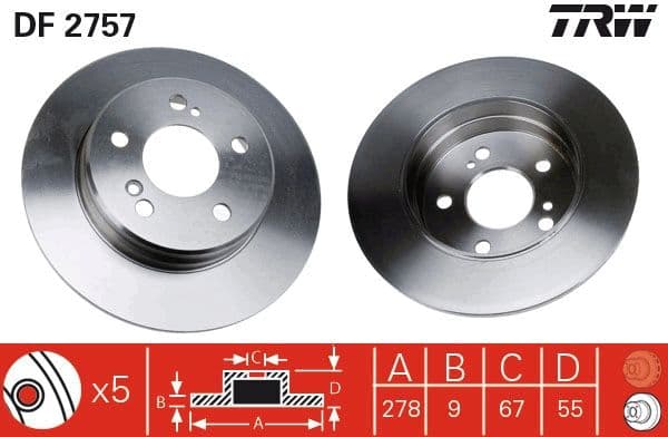 Bremžu diski TRW DF2757 1