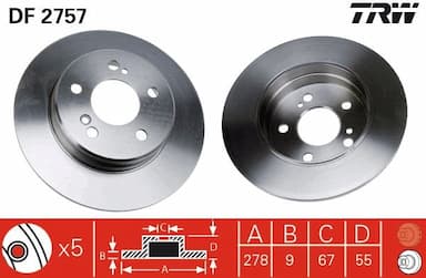 Bremžu diski TRW DF2757 1