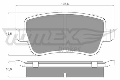 Bremžu uzliku kompl., Disku bremzes TOMEX Brakes TX 16-74 1