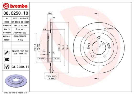 Bremžu diski BREMBO 08.C250.11 1