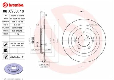 Bremžu diski BREMBO 08.C250.11 1