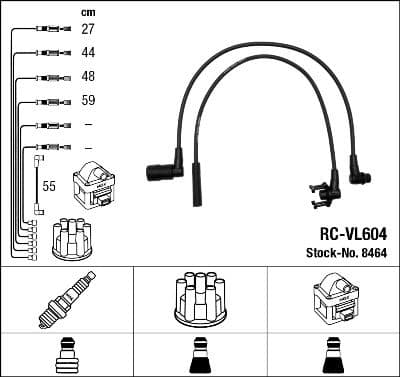 Augstsprieguma vadu komplekts NGK 8464 1