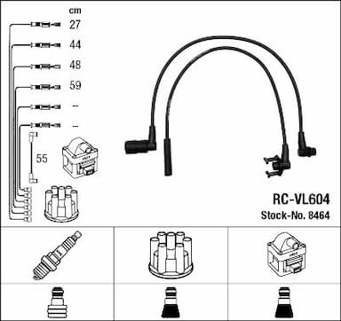 Augstsprieguma vadu komplekts NGK 8464 1