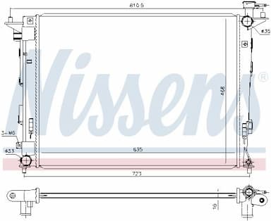 Radiators, Motora dzesēšanas sistēma NISSENS 675018 6