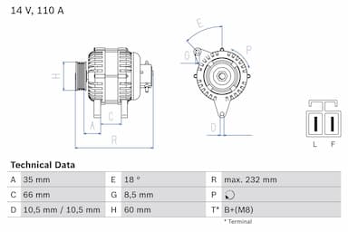 Ģenerators BOSCH 0 986 048 301 1