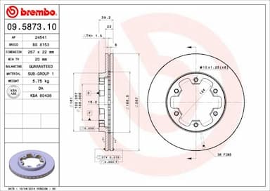 Bremžu diski BREMBO 09.5873.10 1