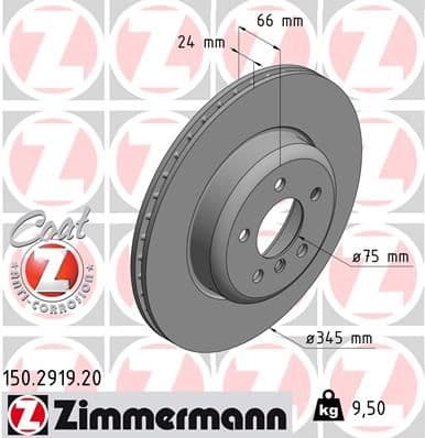 Bremžu diski ZIMMERMANN 150.2919.20 1