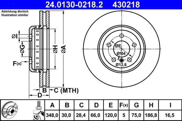 Bremžu diski ATE 24.0130-0218.2 1