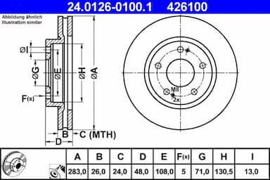 Bremžu diski ATE 24.0126-0100.1 1