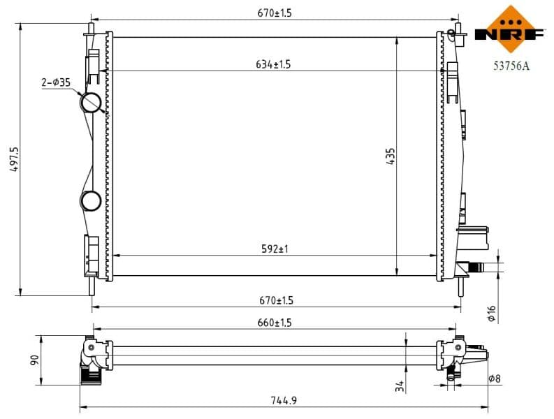 Radiators, Motora dzesēšanas sistēma NRF 53756A 1