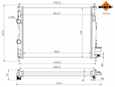 Radiators, Motora dzesēšanas sistēma NRF 53756A 1