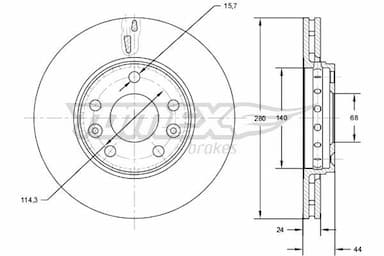 Bremžu diski TOMEX Brakes TX 72-61 1