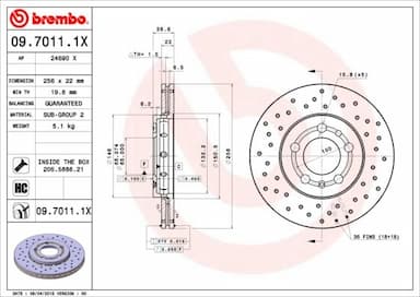 Bremžu diski BREMBO 09.7011.1X 1