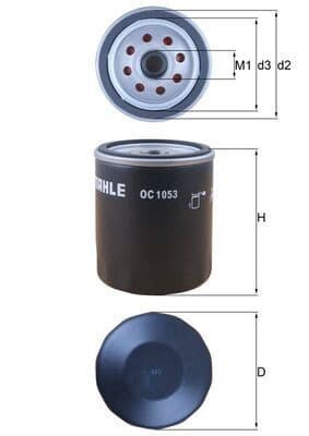 Eļļas filtrs MAHLE OC 1053 1