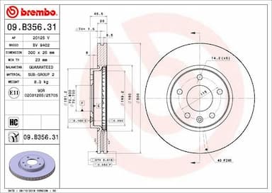 Bremžu diski BREMBO 09.B356.31 1