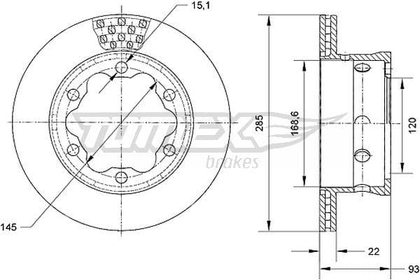 Bremžu diski TOMEX Brakes TX 70-25 1