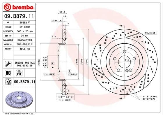 Bremžu diski BREMBO 09.B879.11 1