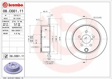 Bremžu diski BREMBO 08.C661.11 1