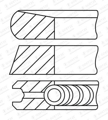 Virzuļa gredzenu komplekts GOETZE ENGINE 08-450600-00 1