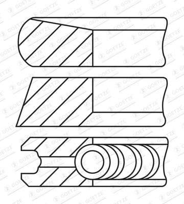 Virzuļa gredzenu komplekts GOETZE ENGINE 08-443100-00 1