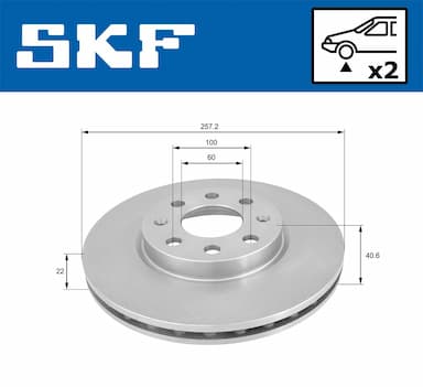 Bremžu diski SKF VKBD 80038 V2 2