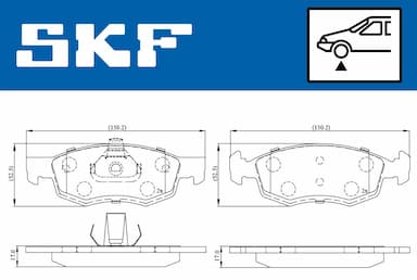 Bremžu uzliku kompl., Disku bremzes SKF VKBP 80294 2