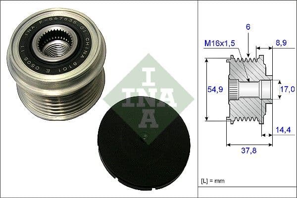 Ģeneratora brīvgaitas mehānisms INA 535 0217 10 1