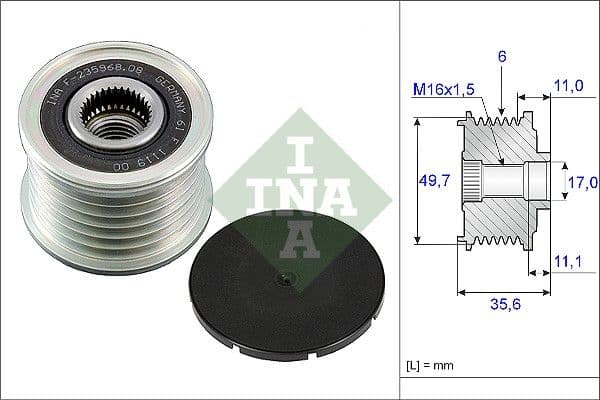 Ģeneratora brīvgaitas mehānisms INA 535 0086 10 1