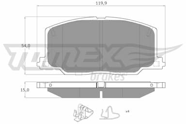 Bremžu uzliku kompl., Disku bremzes TOMEX Brakes TX 13-69 1