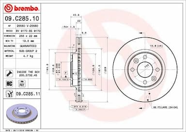 Bremžu diski BREMBO 09.C285.11 1