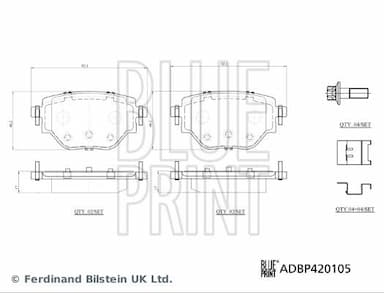 Bremžu uzliku kompl., Disku bremzes BLUE PRINT ADBP420105 2