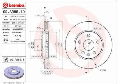 Bremžu diski BREMBO 09.A969.11 1